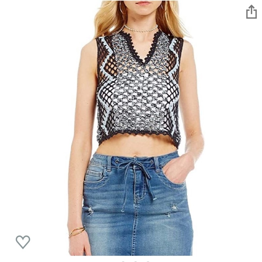 Chelsea & Violet knit Crochet Cover Up Top